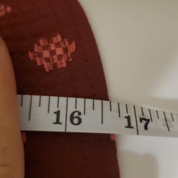 Anthropologie burgundy and pink blouse, M, ties in back - Picture 4 of 6